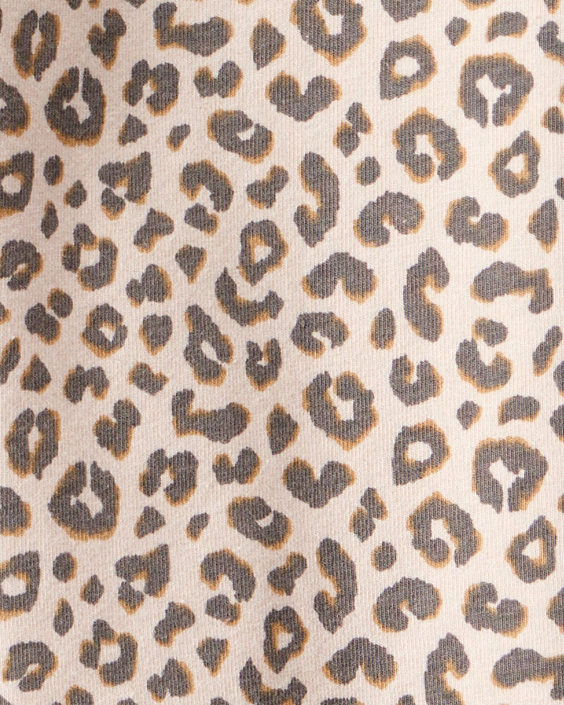 Kid Cotton Leopard Stretch Leggings - Brown, image 3 of 4 slides