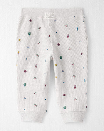 Baby 2-Piece Organic Cotton Waffle Knit Set in Nature Icon Print, 