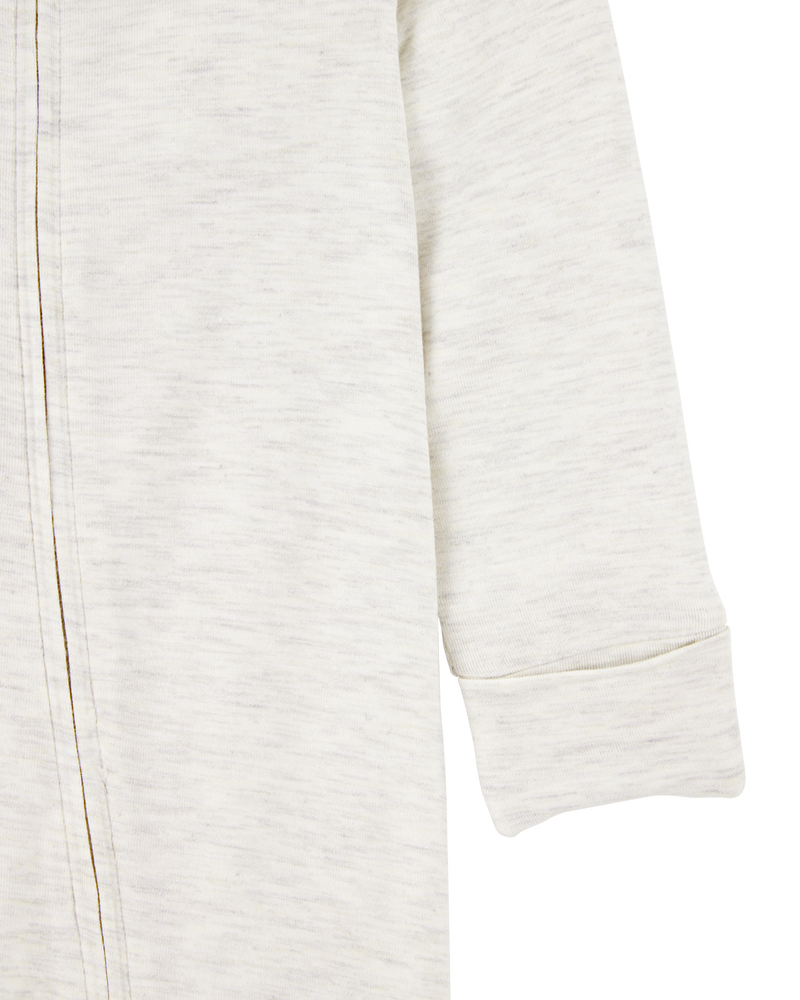 Baby Solid 2-Way Zip PurelySoft Sleep & Play Pajamas - Grey, image 2 of 6 slides
