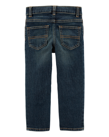 Baby Faded Dark Wash Straight-Leg Jeans, 