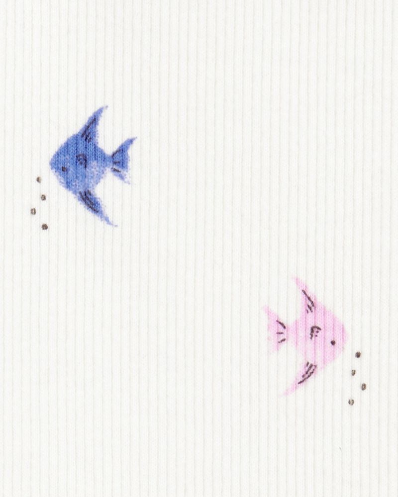 Baby Fish Print Sleeveless Bodysuit, image 2 of 3 slides