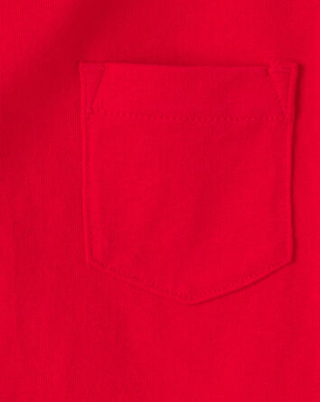 Toddler Solid Short-Sleeve Pocket Tee - Red, 