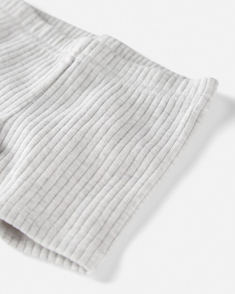 Baby Organic Cotton Ribbed Pedal Shorts, image 2 of 3 slides