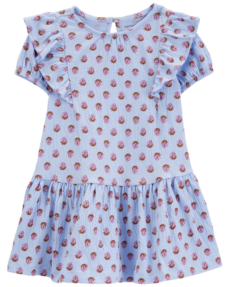 Toddler Floral Crinkle Jersey Dress, image 1 of 4 slides