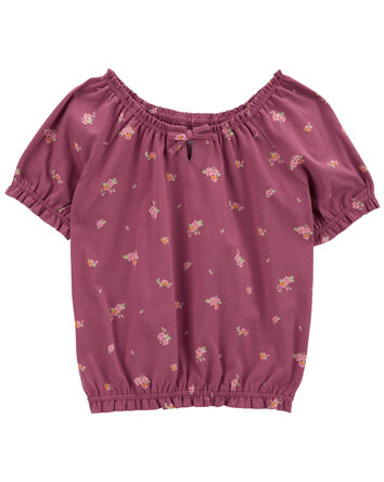 Kid Fall Floral Cinched Top, 