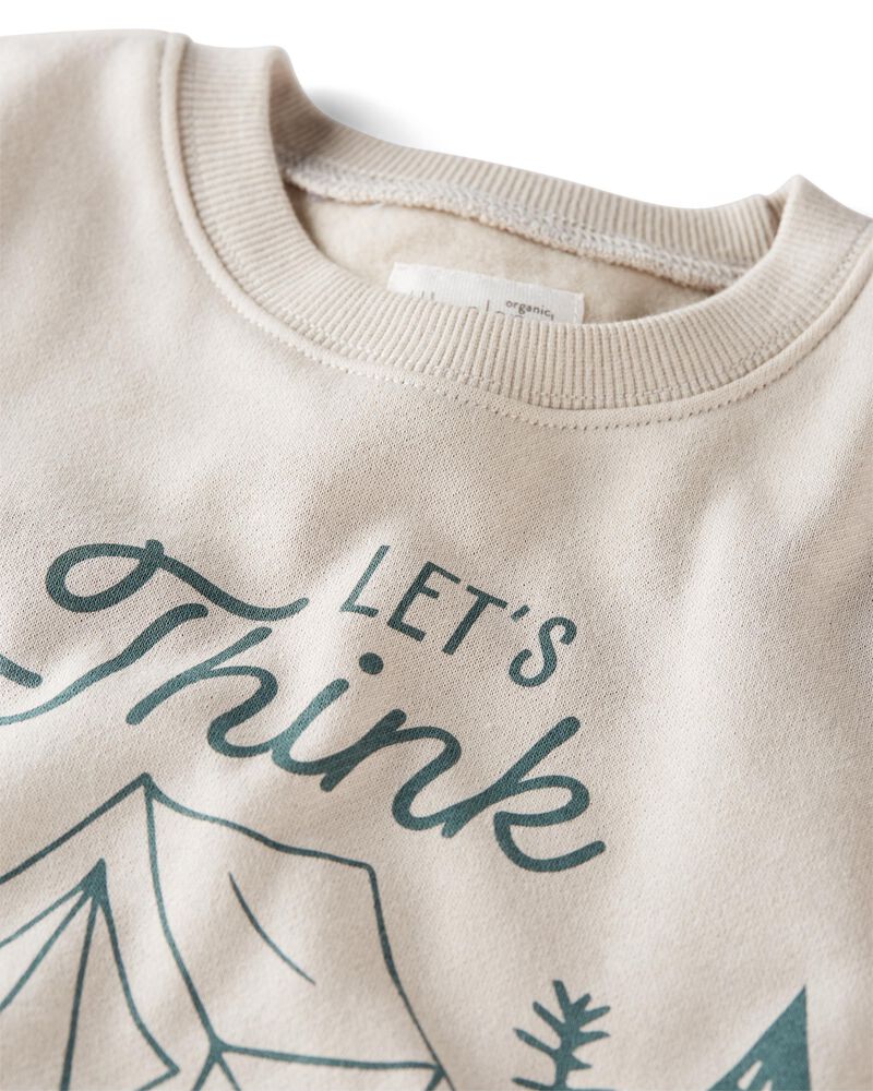 Toddler Think Outside Fleece Pullover Made With Organic Cotton, image 2 of 4 slides