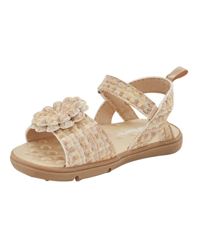 Baby  Every Step® First Walker Woven Flower Accent Sandals - Beige, image 7 of 7 slides