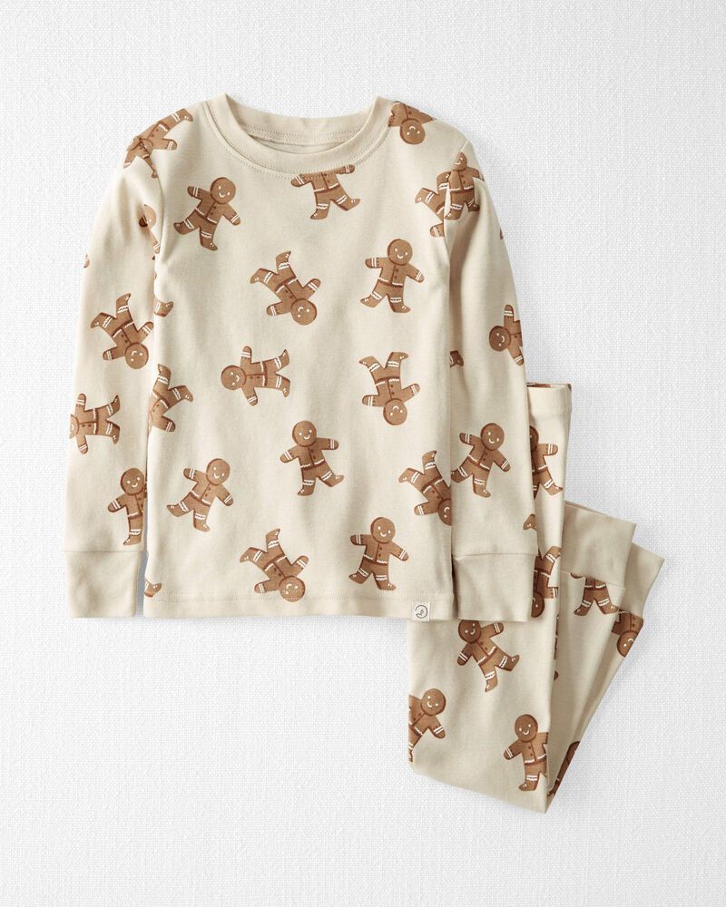 Toddler Organic Cotton Pajamas Set in Gingerbread Cookie, image 1 of 4 slides