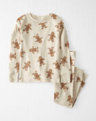 Toddler Organic Cotton Pajamas Set in Gingerbread Cookie, image 1 of 4 slides