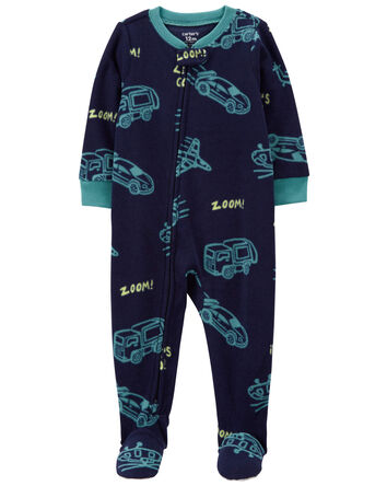 Toddler 1-Piece Cars Fleece Footie Pajamas, 