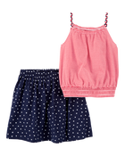 Kid 2-Piece 4th Of July Tank & Skort Set, image 1 of 4 slides