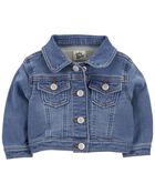 Baby Classic Knit-Like Denim Jacket, image 1 of 4 slides