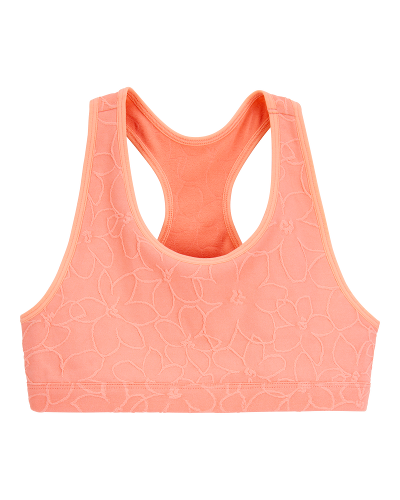 Kid Floral Racerback Sports Bra, image 1 of 4 slides