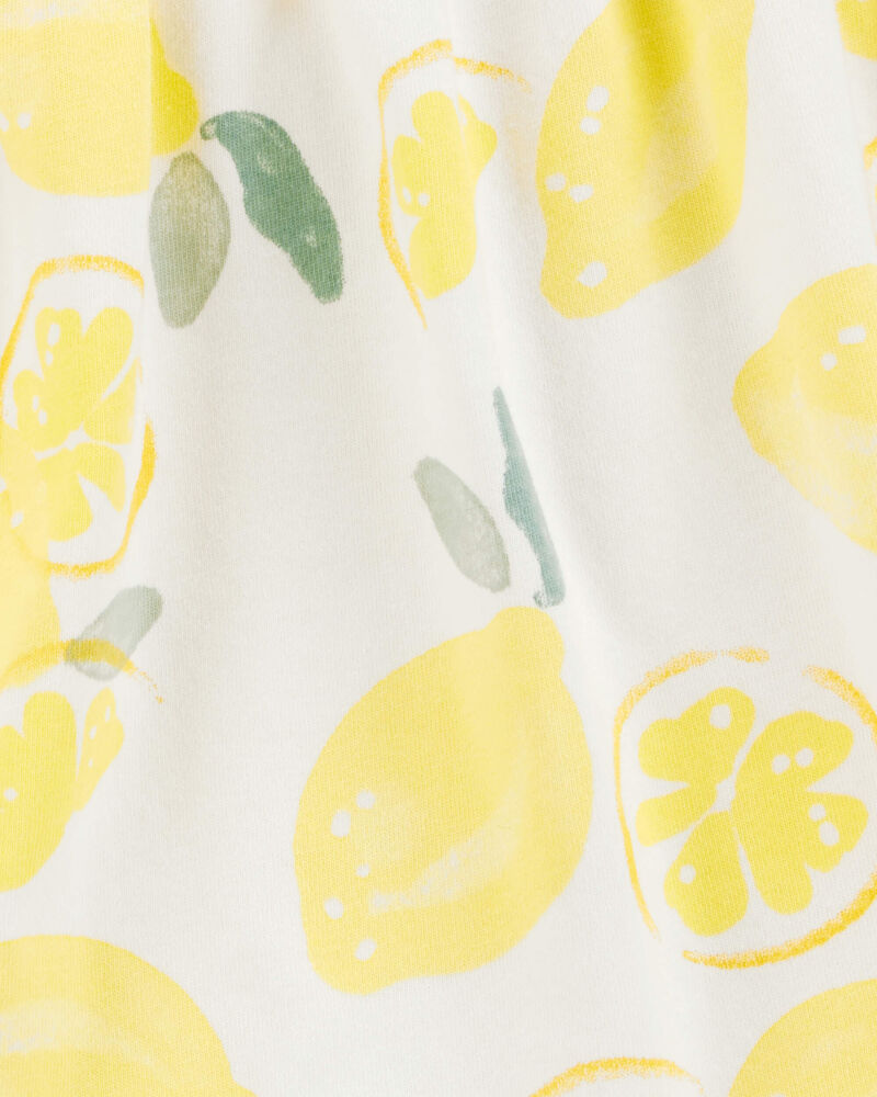 Toddler 2-Piece Lemon Tank Dress & Bike Shorts Set- Yellow/White, image 4 of 9 slides