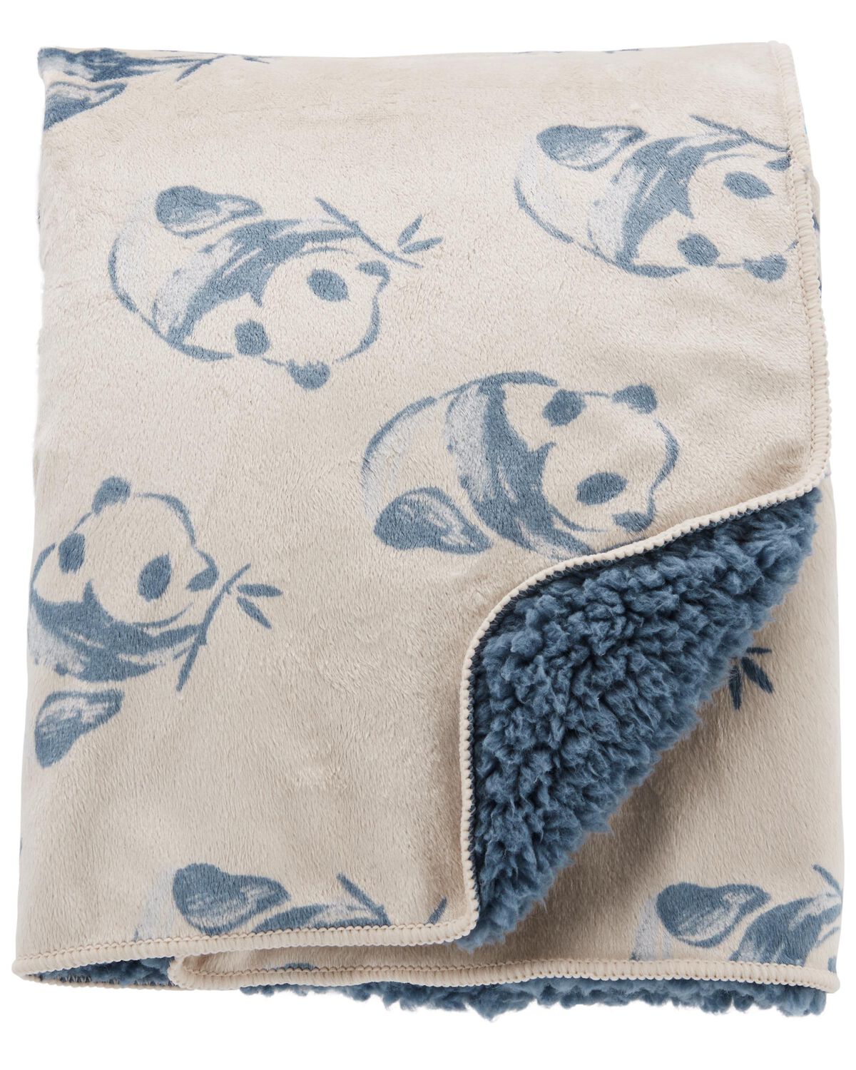 Carters Blue Baby Plush Panda Blanket