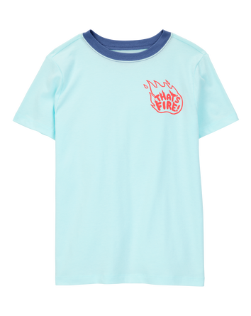 Kid That's Fire Short-Sleeve Graphic Tee - Turquoise, 