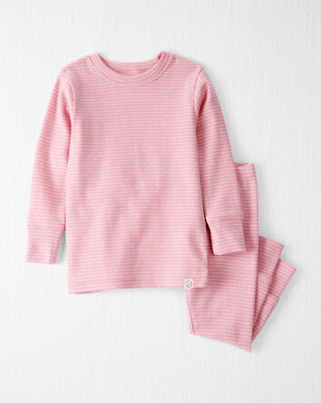 Baby Girl Organic Cotton Pajamas in Stripes, 