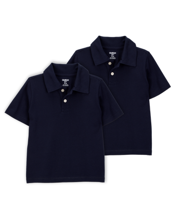Toddler 2-Pack Pique Uniform Polo Shirts - Navy, 