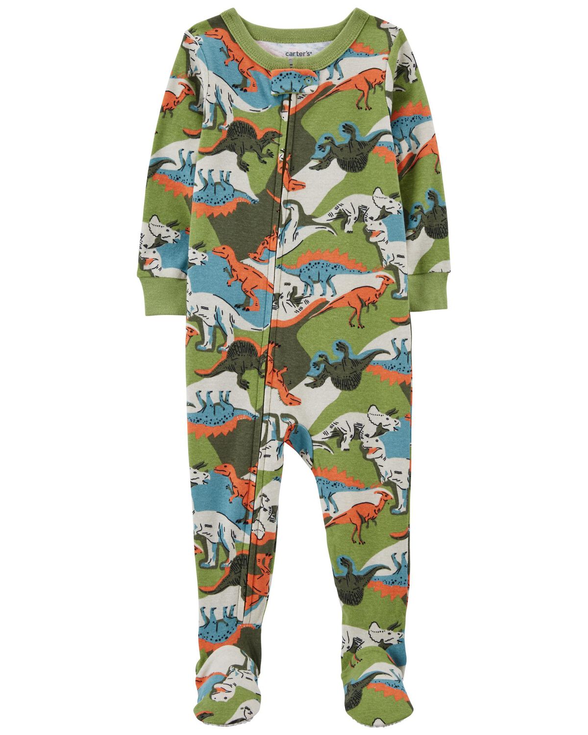 Toddler 1-Piece Dinosaur 100% Snug Fit Cotton Footie Pajamas