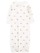 Ivory - Baby Preemie Snail Cotton Sleeper Gown