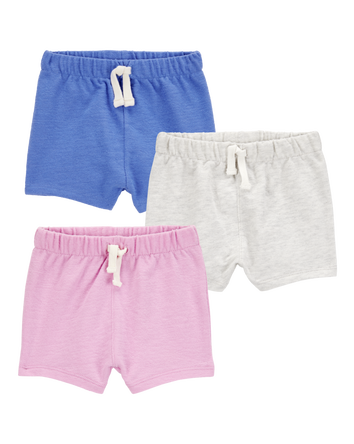 Baby 3-Pack Pull-On Slub Jersey Shorts, 