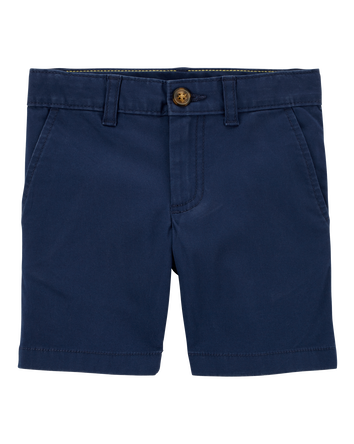 Toddler Blue Flat-Front Shorts, 