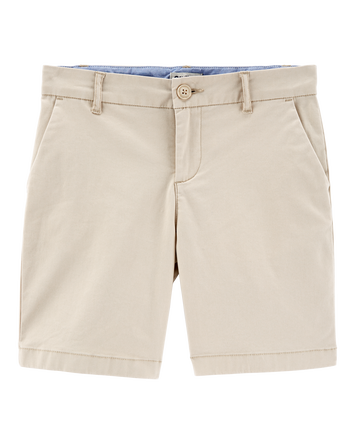 Girls Stretch Chino Shorts - Khaki, 