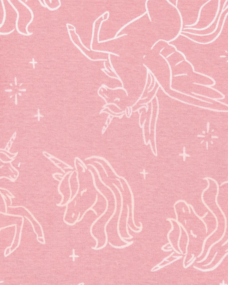 Kid 4-Piece Unicorn Cotton Pajamas, image 3 of 4 slides