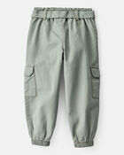 Toddler Girl Cotton Cargo Joggers - Green, image 2 of 5 slides