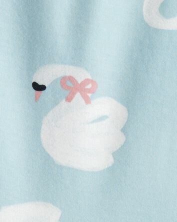 Toddler Girl Swan Print Long-Sleeve Peplum Top - Blue, 