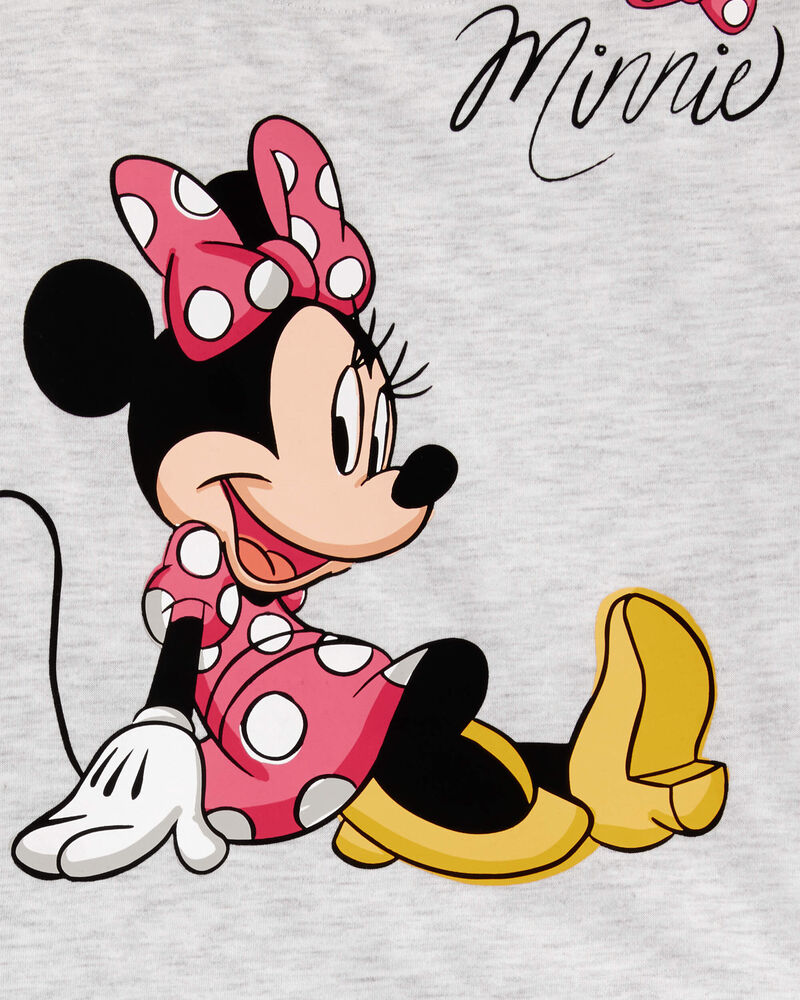 Kid Minnie Mouse Loose Fit 2-Piece Pajamas - Grey, image 2 of 3 slides