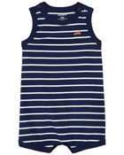 Baby Striped Car Cotton Romper, image 1 of 4 slides