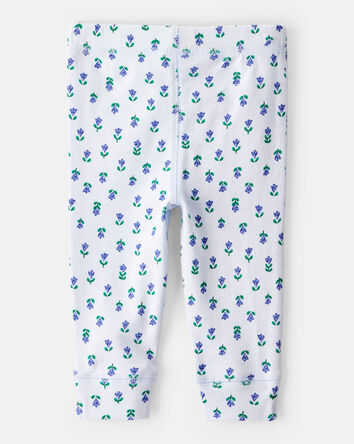 Baby 2-Pack Floral Pull-On Pants - Grey/Blue
