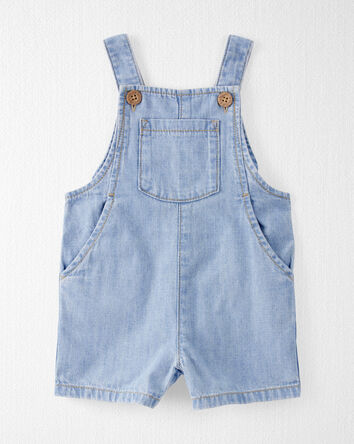 Baby Organic Cotton Chambray Shortall, 