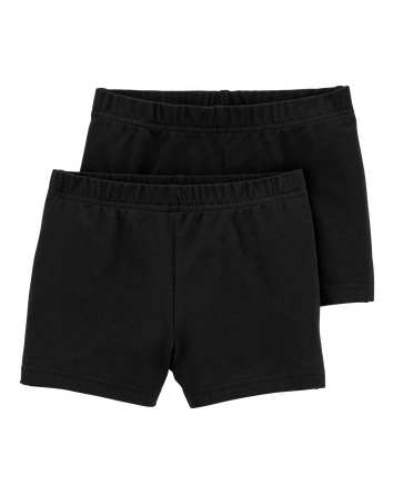 Baby Girl 2-Pack Tumbling Shorts - Black, 