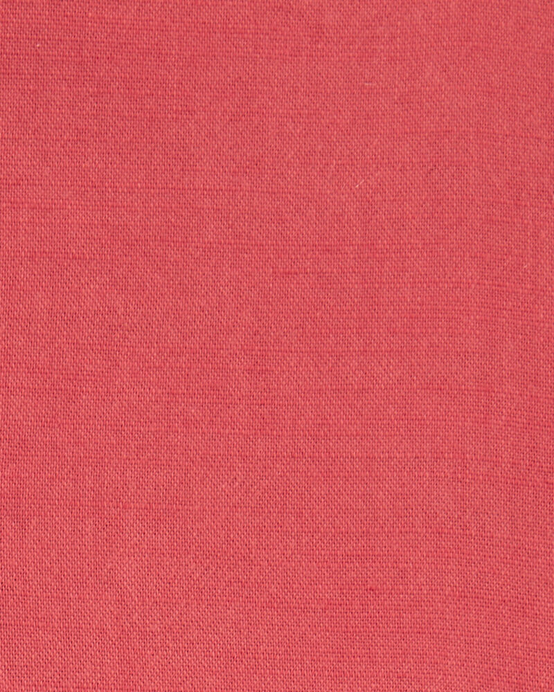 Baby Short-Sleeve Linen Look-Alike Tiered Dress - Red, image 4 of 5 slides