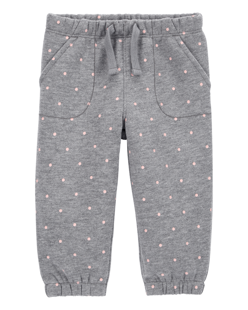 Baby Polka Dot Pull-On Fleece Joggers, image 1 of 4 slides