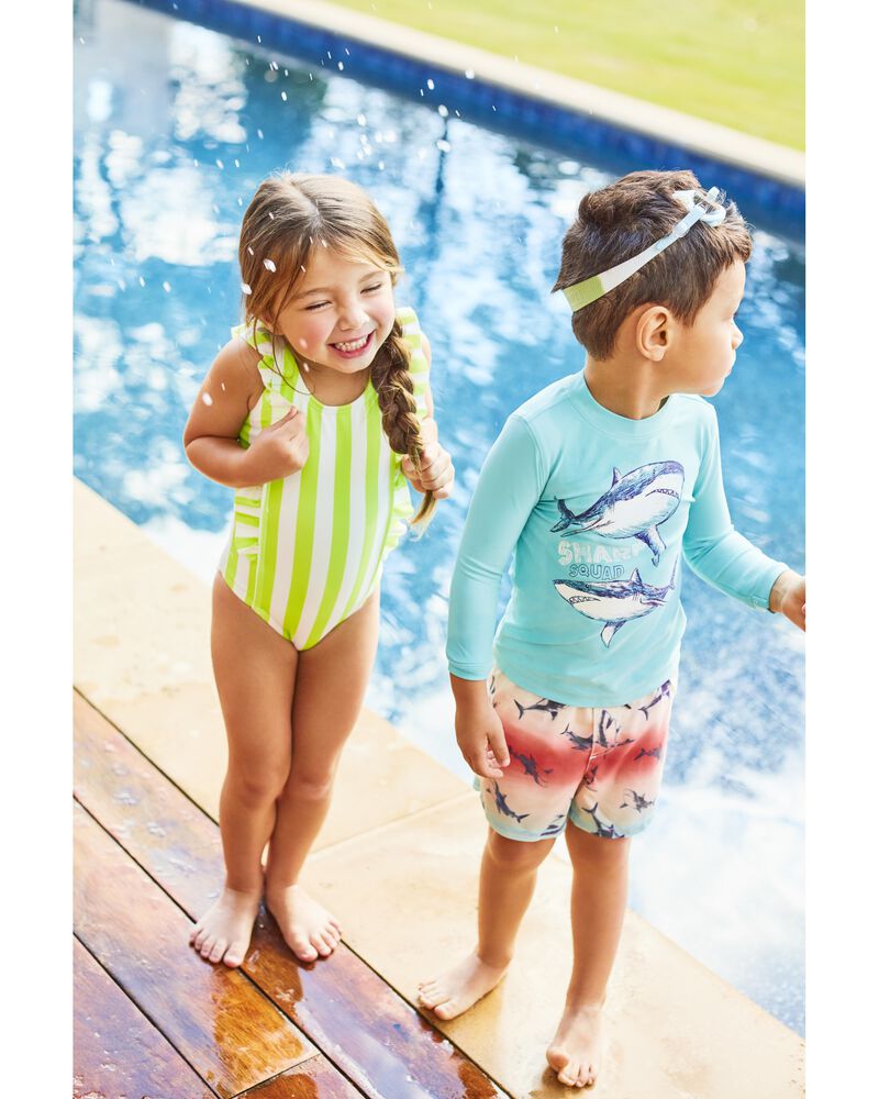 Toddler Striped 1-Piece Swimsuit, image 2 of 5 slides
