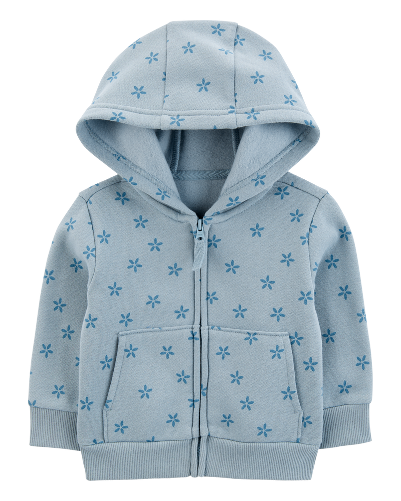 Baby Floral Zip-Up Fleece Hoodie, image 1 of 3 slides