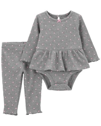Baby 2-Piece Polka Dot Bodysuit Pant Set, 