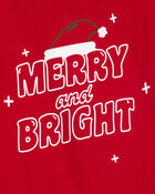Toddler 2-Piece Merry and Bright Santa Cotton & Fleece Pajamas, image 3 of 4 slides