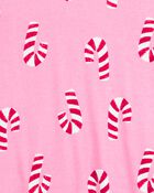 2-Piece Christmas Candy Cane 100% Snug Fit Cotton Pajamas, image 2 of 3 slides