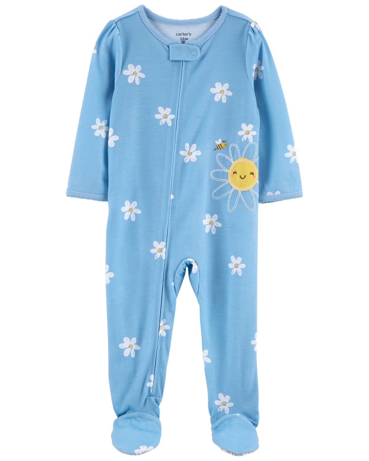 Blue Toddler 1Piece Sun Loose Fit Footie Pajamas