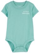 Green - Baby Little Brother Cotton Bodysuit