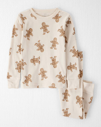 Toddler Organic Cotton Pajamas Set in Gingerbread Man Print
, 