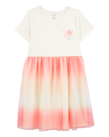 Kid Ombre Short-Sleeve Tutu Dress - Pink, 