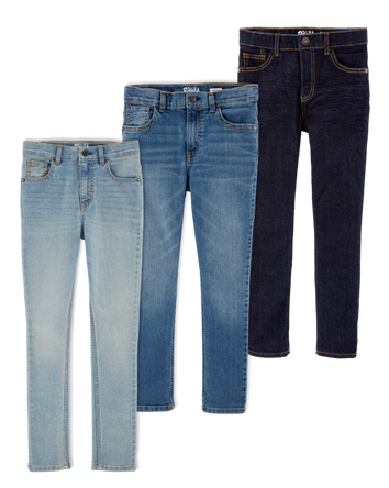 Kid 3-Pack Multi-Wash Skinny-Leg Jeans Set, 