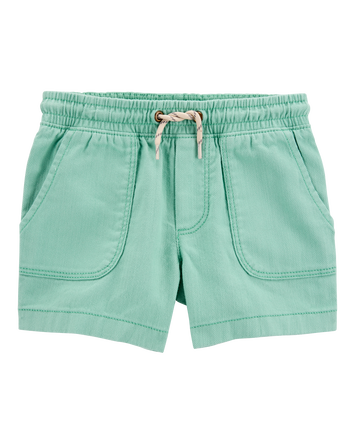 Baby Pull-On Twill Shorts - Turquoise, 