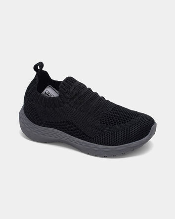Toddler Boy Pull-On Athletic Sneakers - Black, 