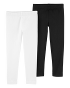 Toddler 2-Pack Black & White Leggings Set, image 1 of 2 slides